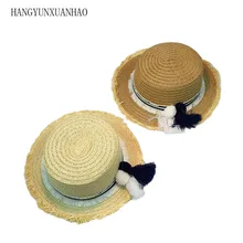 Lady Boater Sun Caps Ribbon Tassels Flat Top Straw Beach Hat Panama Hat Summer Hats For Women Straw Hat Snapback Gorras ht915 women boater sun caps ribbon bow round flat top straw fedora panama hat summer hats for women white straw beach sun hats