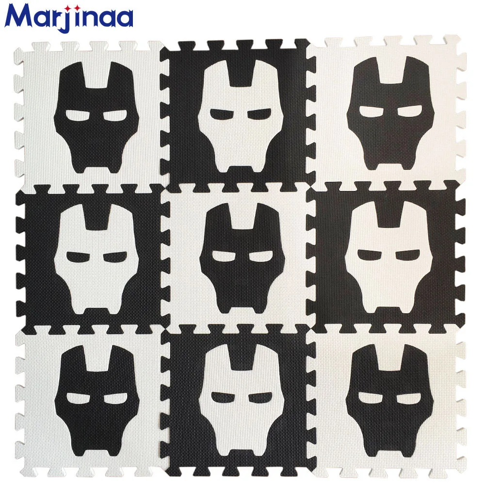 US $12 65 OFF Baru 10 Pcs Puzzle Lantai Gym Lembut Anak Anak Tikar Busa Cinta Hitam Dan Putih Kartun Eva Busa Matras 30 Cm 30 Cm Mat Mat Mat