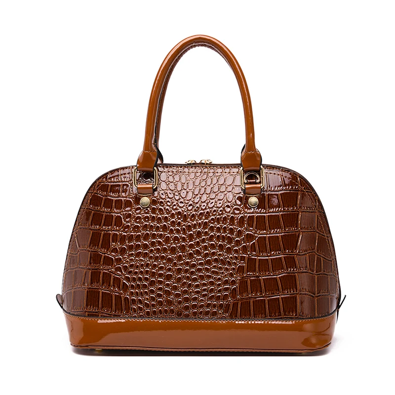 Toposhine лакированная кожа крокодиловая сумка дамская сумка новая модная простая темпераментная сумка через плечо