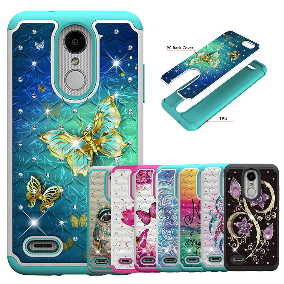

Shock Resistant Diamond Case For LG Stylo 4 2018 Q7 Aristo 2 Plus G7 ThinQ G710 Cartoon Phone Case TPU + PC Cover For LG Q8 B21