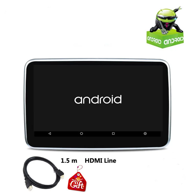 Автомобильный dvd-плеер Android 6,0 подголовник 10,1 дюймов HD 1080P ips сенсорный экран MP5 Монитор с wifi/HDMI/USB/SD/Bluetooth/fm tv в автомобиле - Цвет: 1 monitor only