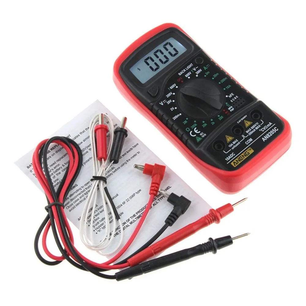 

Digital Multimeter Volt Tester Temperature Meter Tool Professional Thermometry Ammeter Voltmeter Ohm LCD Display AC/DC