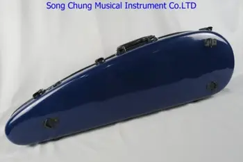

Excellent blue glass fiber Knife shaped violin hard case4/4,fine workmanship
