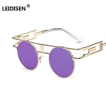 LEIDISEN стимпанк готические солнцезащитные очки для мужчин и женщин брендовые дизайнерские солнцезащитные очки Ретро винтажные очки высшего качества UV400