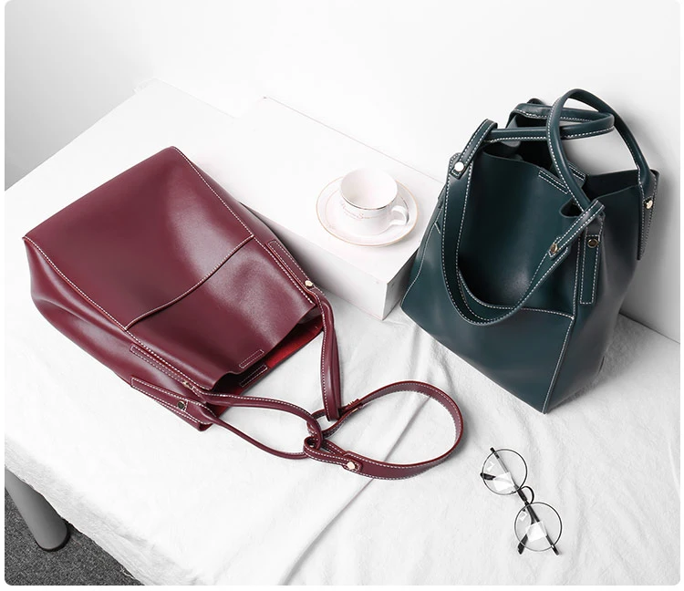 Brand Hot Sale Fashion Ladies Hobos Classic Women Handbag 100% Genuine Leather Large Capacity Shoulder Bag Casual Simple (20)