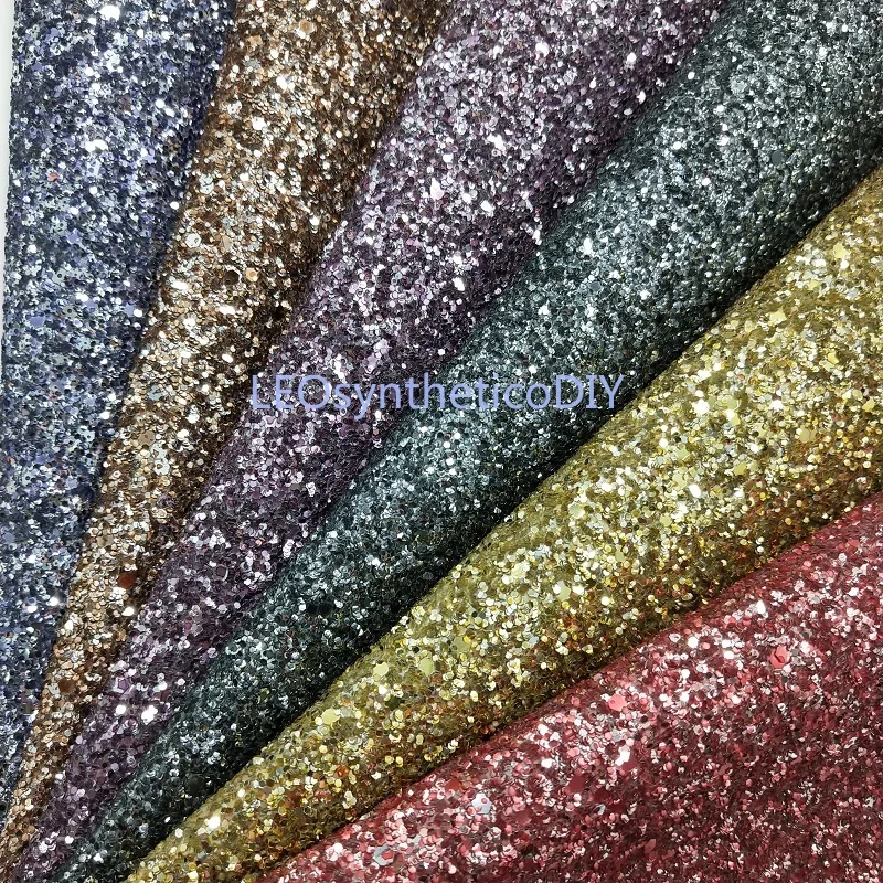 Colorful Chunky Glitter Leather Fabric For DIY Sewing Synthetic leather P239 | Дом и сад