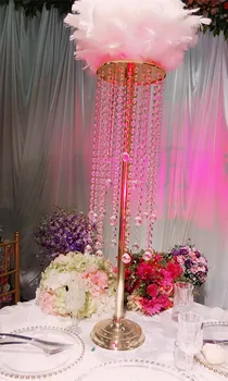 

Free shipment 10PCS/lots acrylic 60cm tall wedding centerpiece gold flower stand for Wedding decoration event party decoration