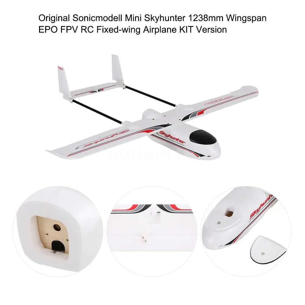 Sonicmodell Micro Mini Skyhunter 1238mm Wingspan EPO FPV RC Airplane KIT V2 Version Sonicmodell Micro Mini Skyhunter 1238mm Wingspan EPO FPV RC Airplane KIT V2 Version