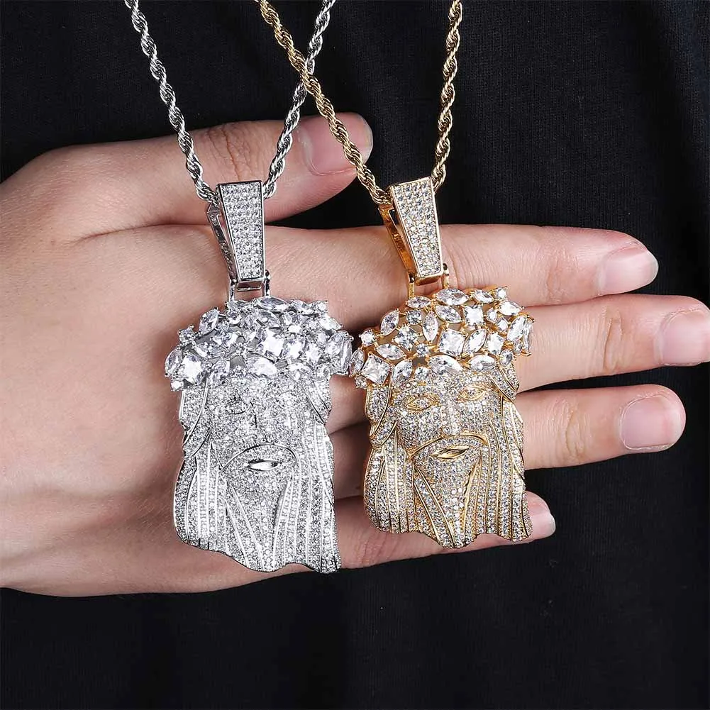 New Big Jesus Necklace Pendant | Iced Chain Jesus Pendant