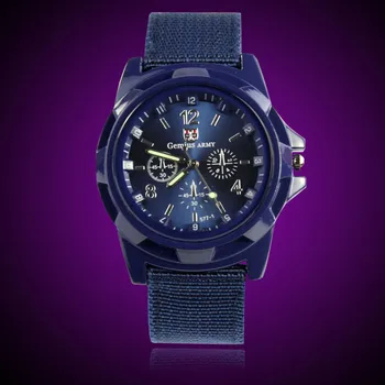 

Gemius Army Racing Force Military Sport Mens Fabric Band Watch Blue Men's watch Wrist Party decoration Business Watch gif for