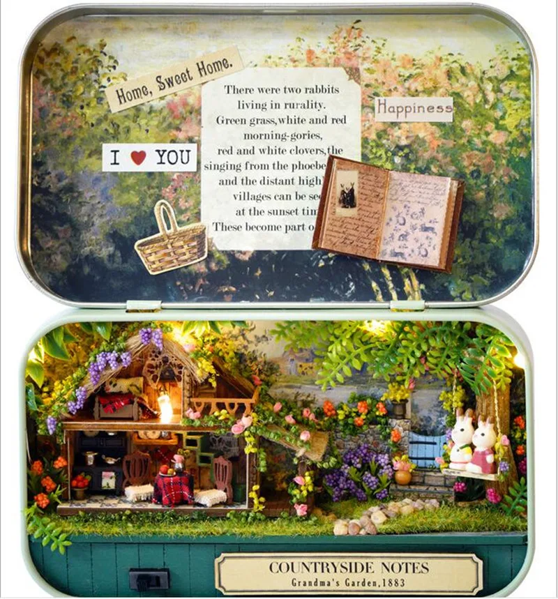

Funny Countryside Notes 3D Wooden DIY Handmade Box Theatre Dollhouse Box Cute Mini Assembled Model Kits Gift Educational Toys