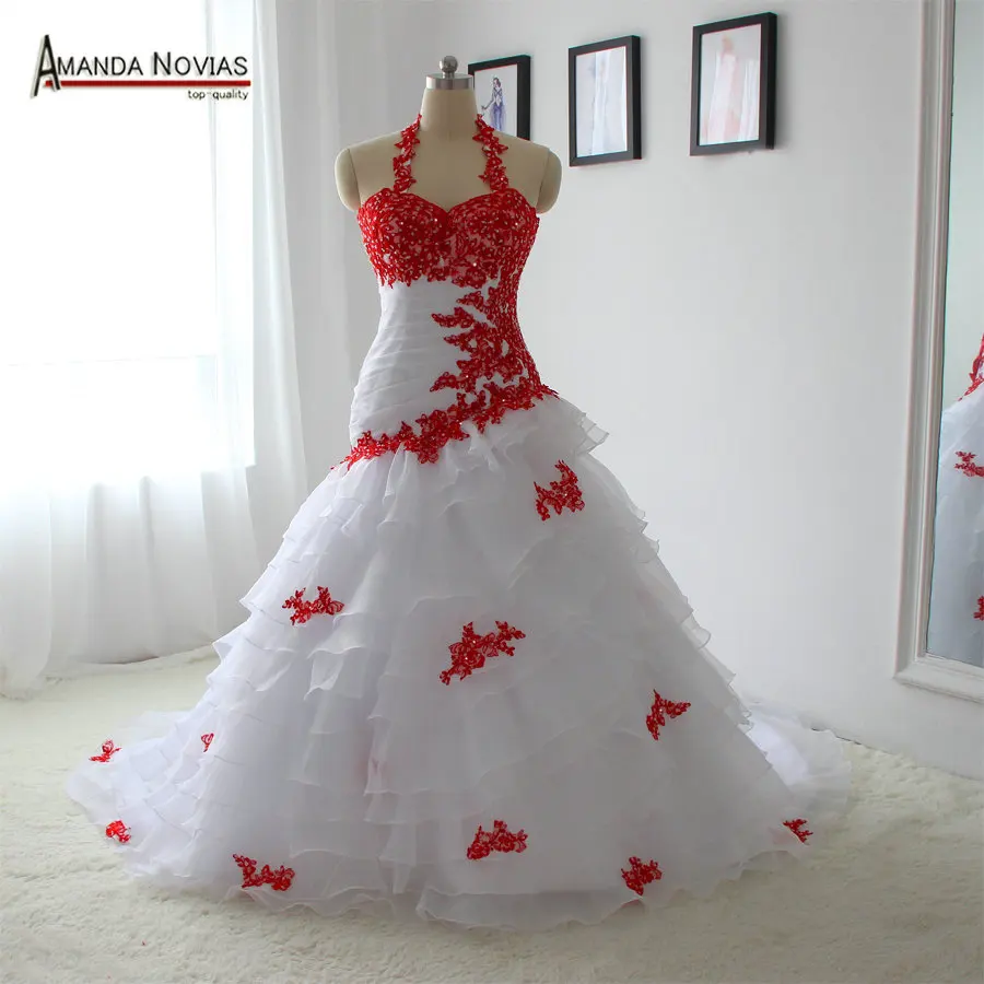 Vestido De Boda Especial Color Blanco Y Rojo Con Encaje En La Espalda Vestido De Novia Vestido De Boda Blanco Vestido De Boda Vestido De Novia Aliexpress