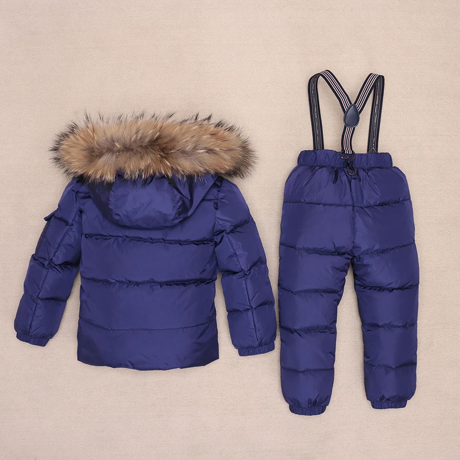 Лыжный костюм для девочек и мальчиков комплект зимней одежды для детей, куртка для девочек и мальчиков куртка+ комбинезон Теплый ветрозащитный зимний комбинезон, Одежда для новорожденных девочек