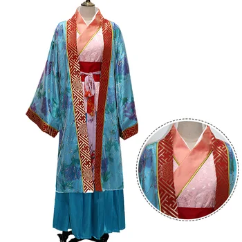 

New Women Ancient Tang Dynasty Noble Robe Gown Vintage Chinese Hanfu Clothing Print Flower Cosplay Costume Performance Clothes
