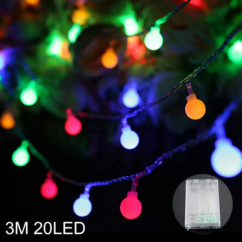 PATIMATE 2 м 5 м светодиодный светильник Свадебные украшения вечерние украшения для елки рождественские украшения для дома счастливый год - Цвет: 3M 20LED Multicolor