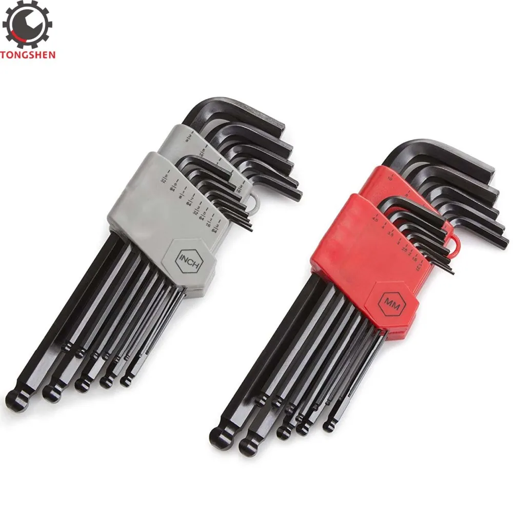 26Pcs Inch Metric Long Arm Ball End Hex Key Wrench Set Hex Key Allen Wrench Set Folding Hex Allen Key with Knotched End L-Wrench 6800 2rs bearing 10 19 5 mm 10 pcs abec 1 metric thin section 61800rs 6800 rs ball bearings 6800rs