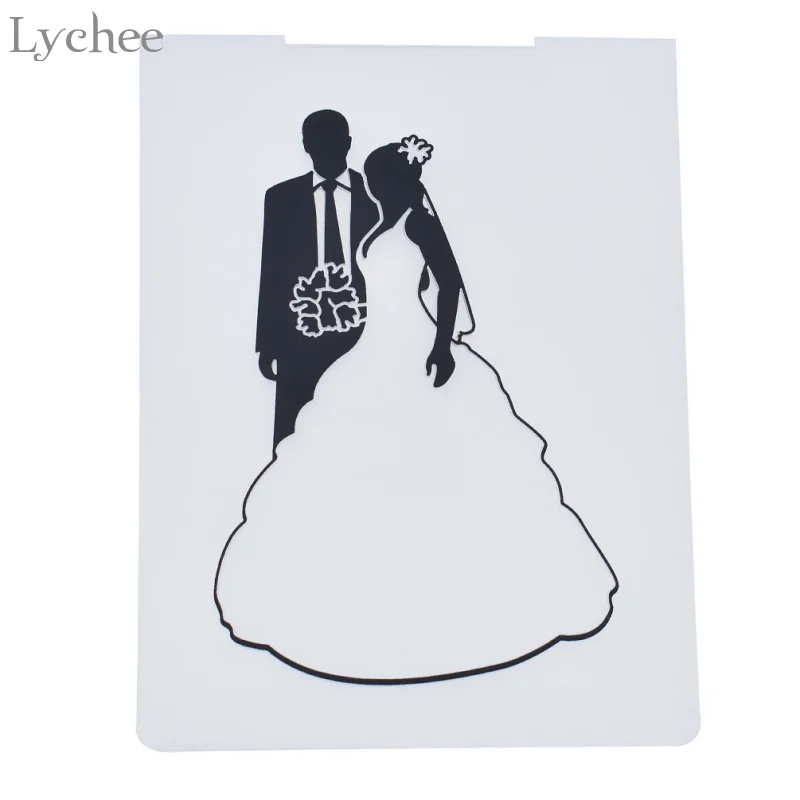 

Lychee Life Wedding Couples Plastic Embossing Folder For Scrapbook DIY Album Card Tool Plastic Template
