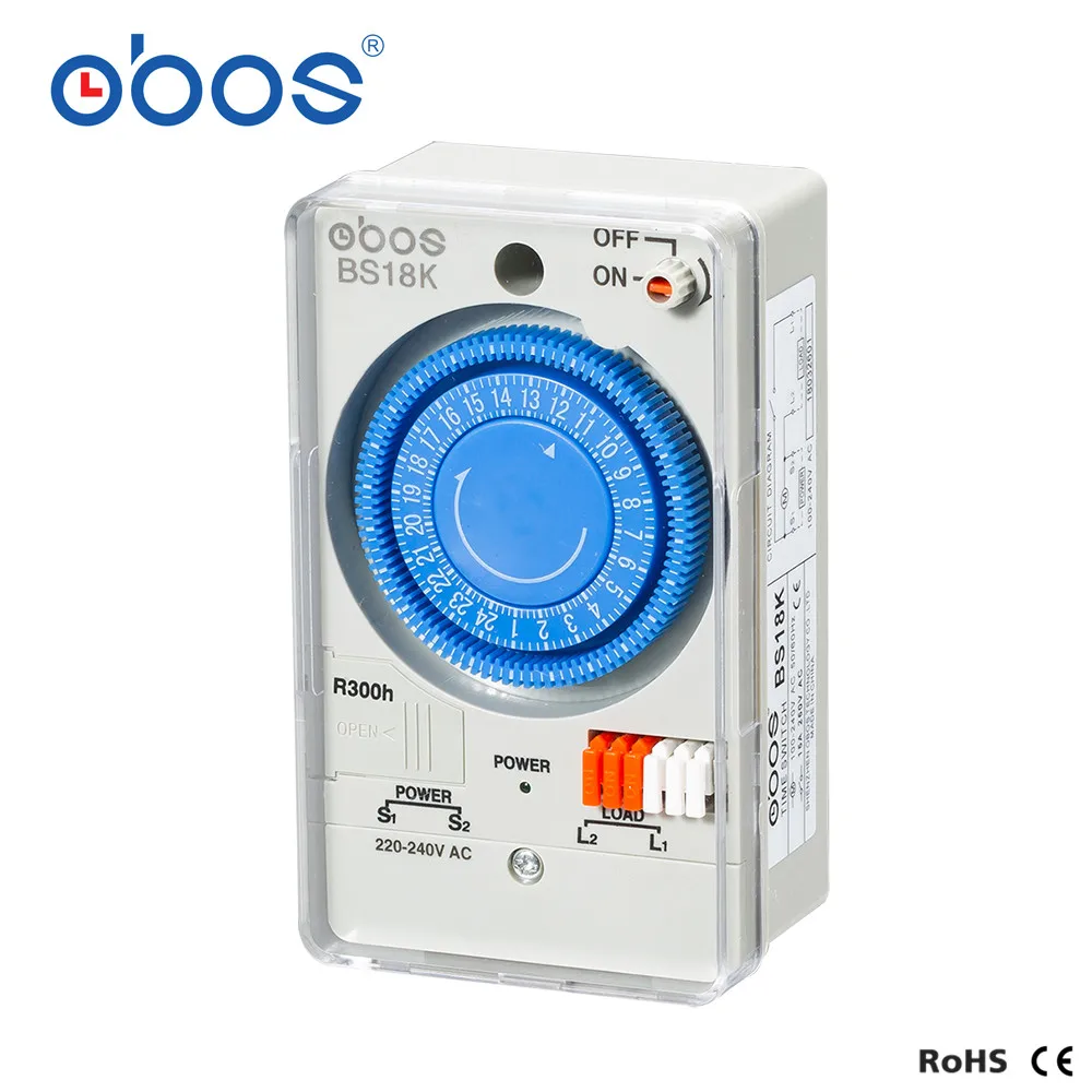 OBOS 50/60 Гц 220 В таймер механический 24 часа переключатель времени с 48 раз ВКЛ/ВЫКЛ в