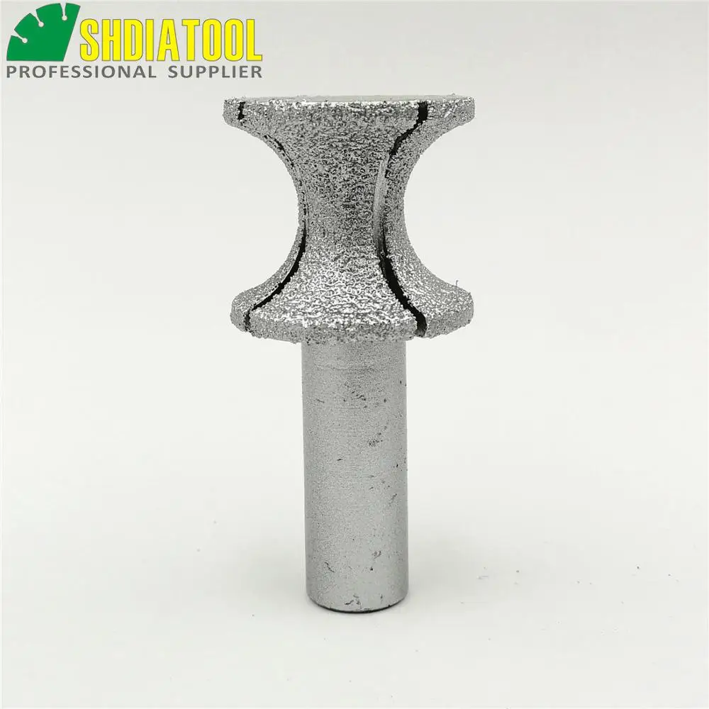No.22 Small X type Vacuum Brazed diamond router bits with 1/2" shank for stone, Router cutter for granite & marble
