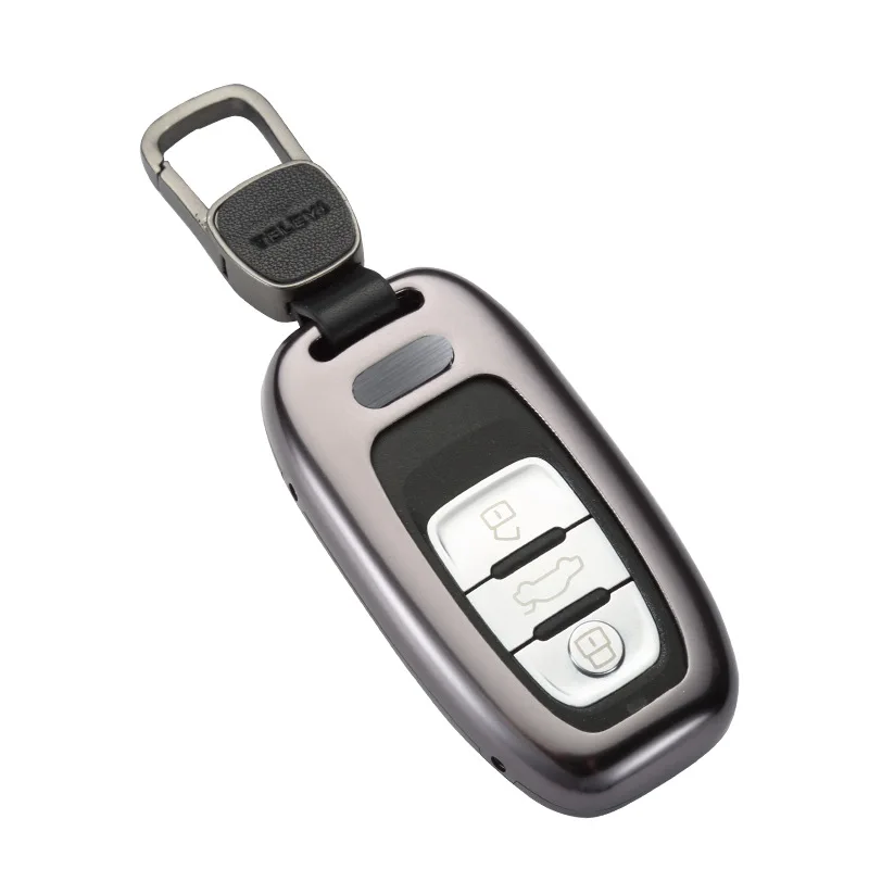 Алюминиевый Брелок для автомобильных ключей, чехол для ключей в виде ракушки кожаный ремень Алюминий брелок для ключей из мешок для хранения для Audi A4L A5 A6L A7 A8L S5 S6 Q5 SQ5 RS5