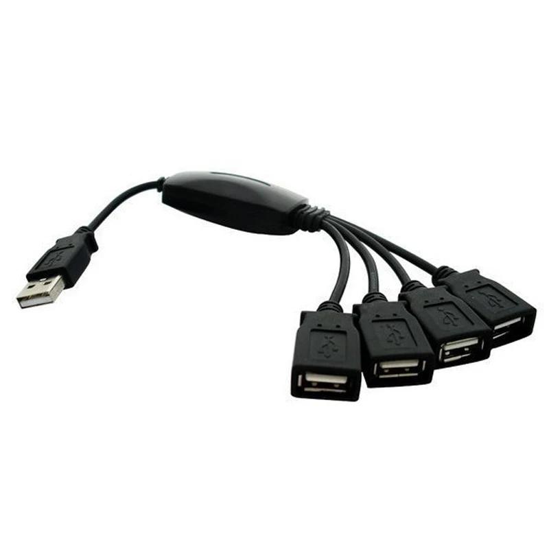 ИИ-Лучший USB HUB 4 Порты USB 2,0 разветвитель 4-Порты и разъёмы Переключатель Для iMac портативный компьютер аксессуары вцв высокая Скорость USB черный