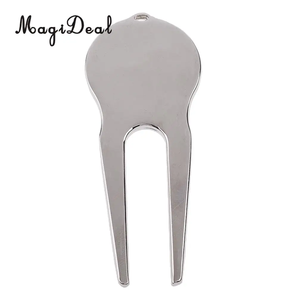 MagiDeal Alloy Golf Putting Green Divot Tool Lawn Repair with Ball Mark Golf Gift