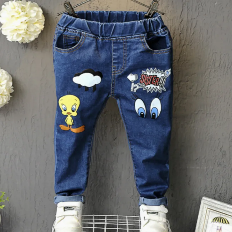 cartoon print jeans