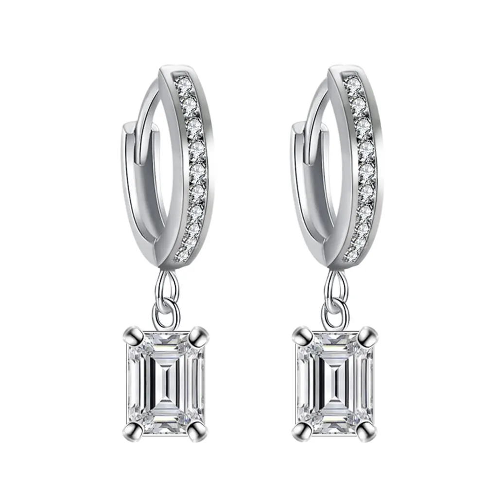 

VOJEFEN Lovely 925 Sterling Silver Post Cubic Zirconia and Pearl Cuff Earrings Huggie Stud For Women Girls