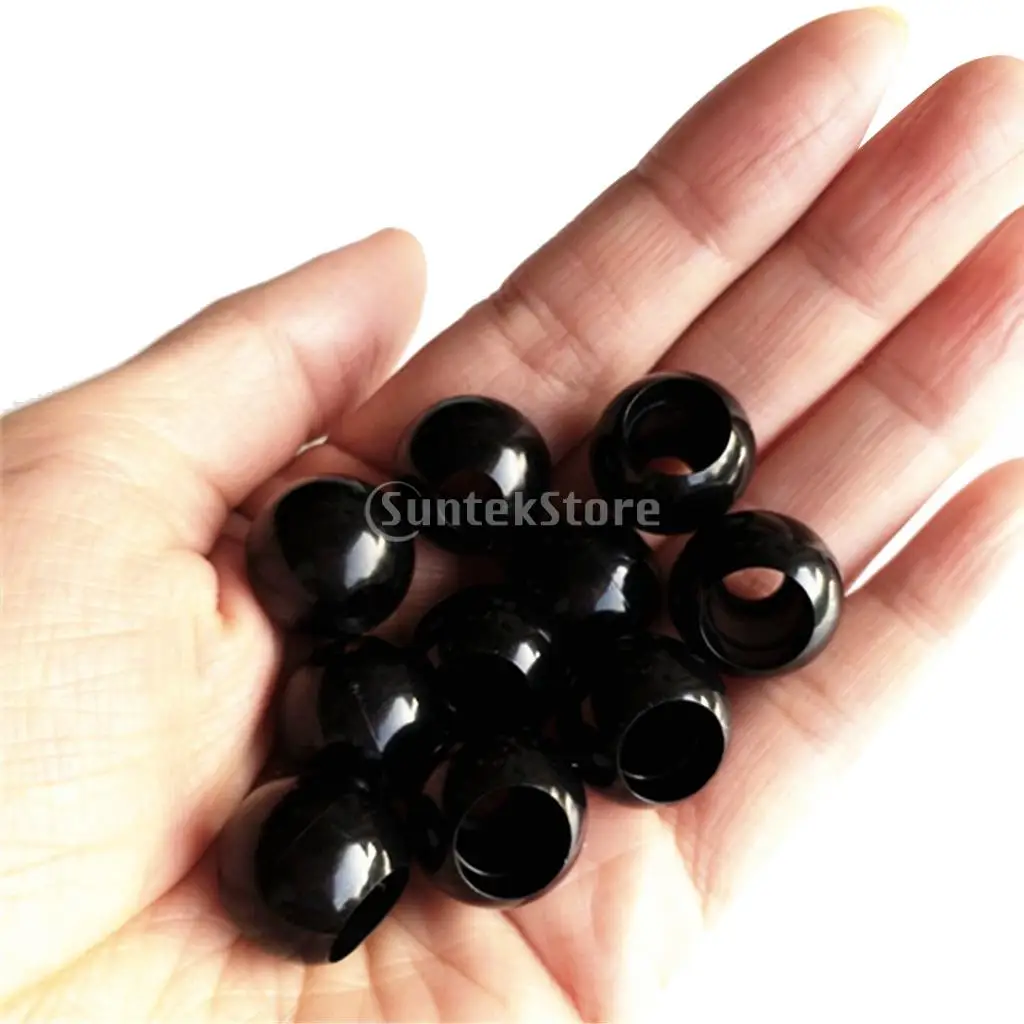 10 Pieces Black Plastic Single Hole Elastic Shock Cord Bungee Rope Toggle Ball End Lock Stopper Stop Buckle Fastener