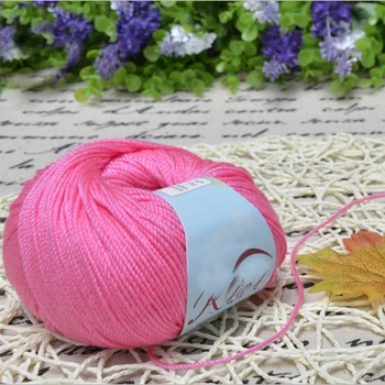 

Wholesale 5 balls/lot 250 Grams natural crochet silk thread acrylic cotton yarn thick yarn color hot thick Free Shipping