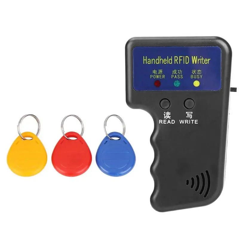 Черный/синий Дубликатор ключ Ручной 125 кГц RFID ID карта Копир Писатель ридер записываемый EM4305 ID карта HID AWID карта может быть скопирована