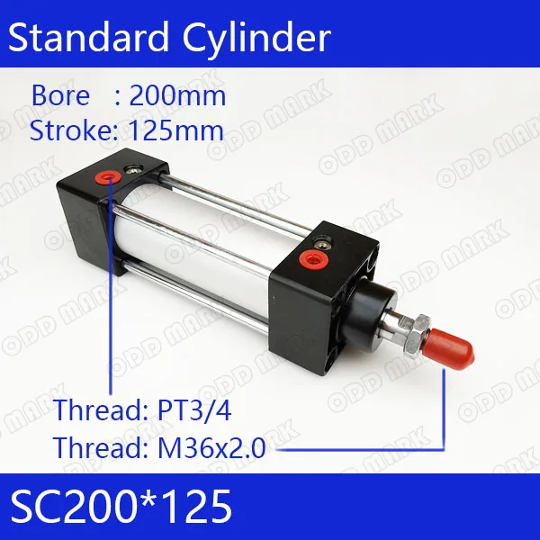 

SC200*125 200mm Bore 125mm Stroke SC200X125 SC Series Single Rod Standard Pneumatic Air Cylinder SC200-125