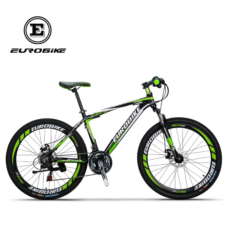 EUROBIKE GTR 21 скоростной алюминиевый горный велосипед двойной дисковый тормоз горный велосипед - Цвет: Зеленый