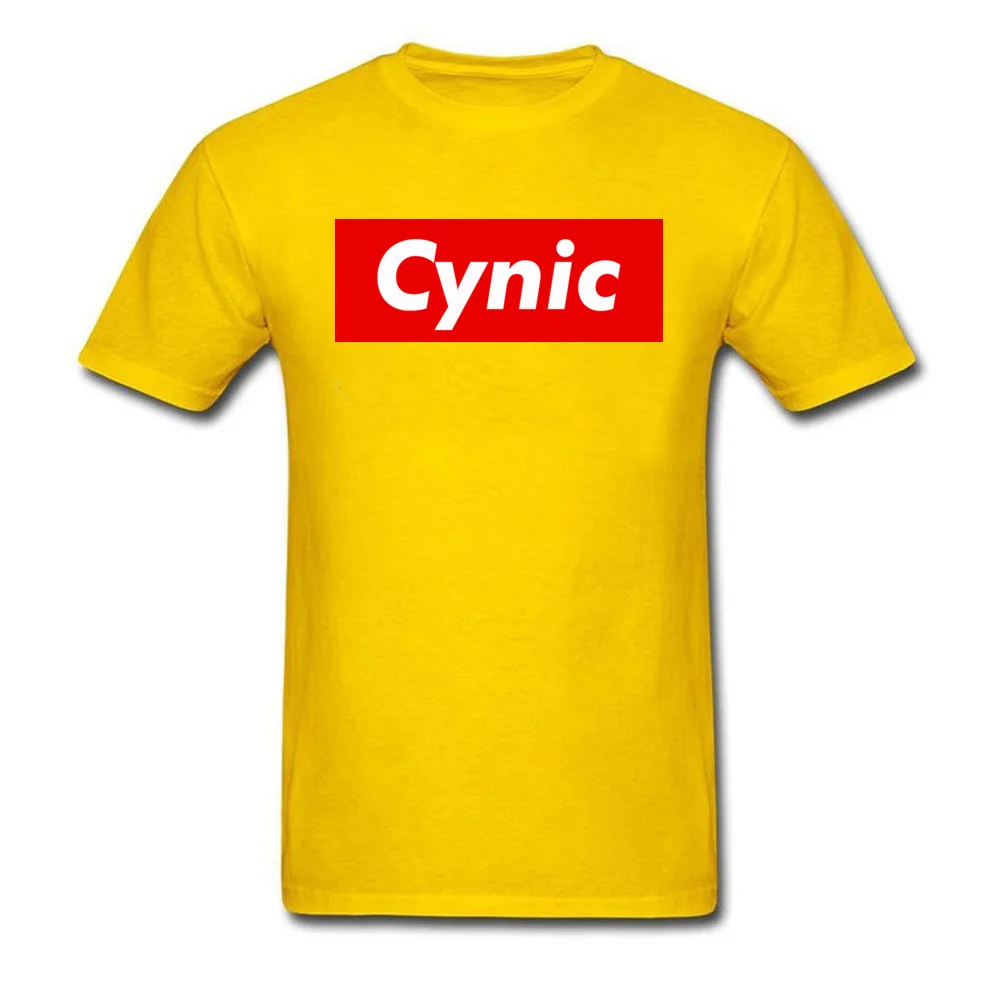 Cynic Box Design Pure Cotton Tops & Tees for Adult Printing T-Shirt Summer 2018 O-Neck Clothing Shirt Short Sleeve Cynic Box Design yellow