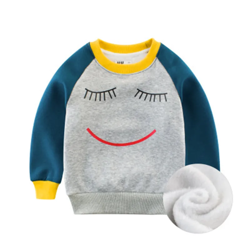 ideacherry Baby Boys T-shirts Children Cute Cartoon Lining Long Sleeve Printing Sweatshirt Hoodie Kid Autumn Winter Tops Clothes | Мать и