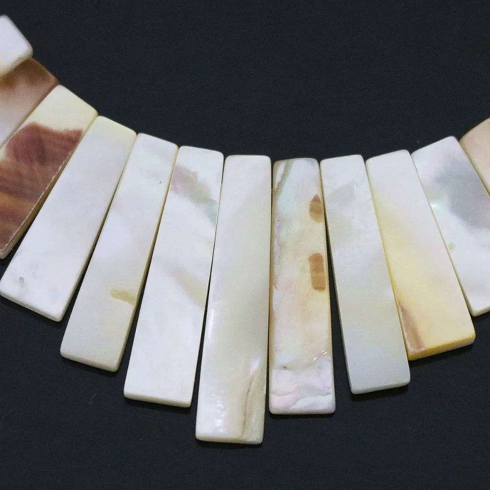 New natural abalone white mother shell long rectangle stick pendant hot ...