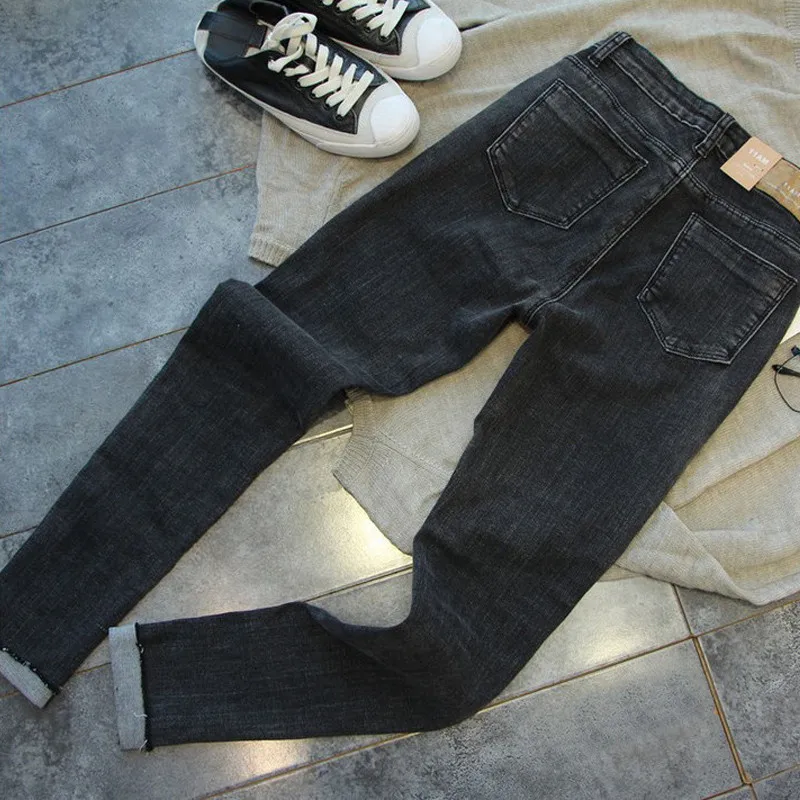 Plus Size High Waist Jeans Woman Autumn Stretch Denim Pants Jeans Mujer Black Trousers Women Pencil Pants Jeans Feminino C3721