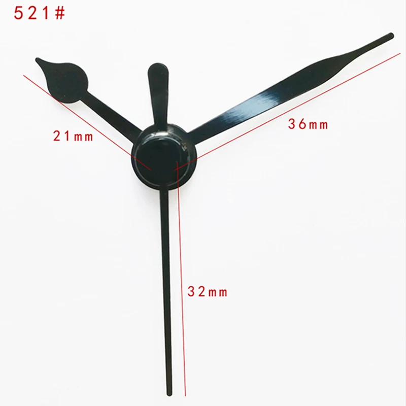 

S Shaft Short Clock Hands 521#black (just hands) Metal Aluminum DIY Hands Quartz Clock Accessory High quality DIY Clock kits