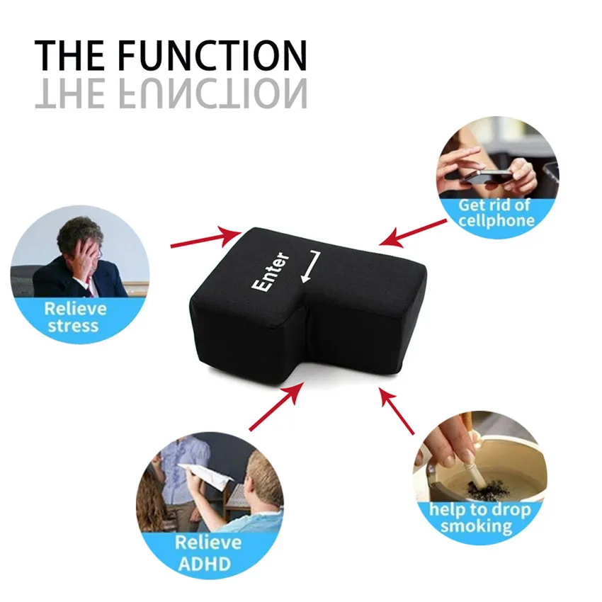 

2019 hot Big Enter Key USB Pillow Anti-stress Relief Super Size Enter Key Unbreakable Pillow soft sponge Nap Pillow #30