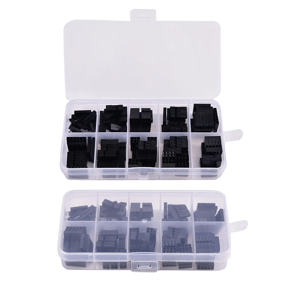 115pcs 1P/2P/3P/4P/5P/6P/2*2/2*3/2*4/ 2*5Pin Housing Plastic Shell Terminal Jumper Wire Connector set Dupont sets Kit with box