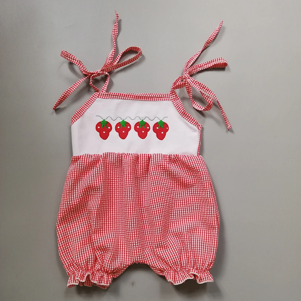 

2019 Baby Girl Romper Summer CONICE NINI Embroidered strawberry pattern strap girl romper Very beautiful baby clothes