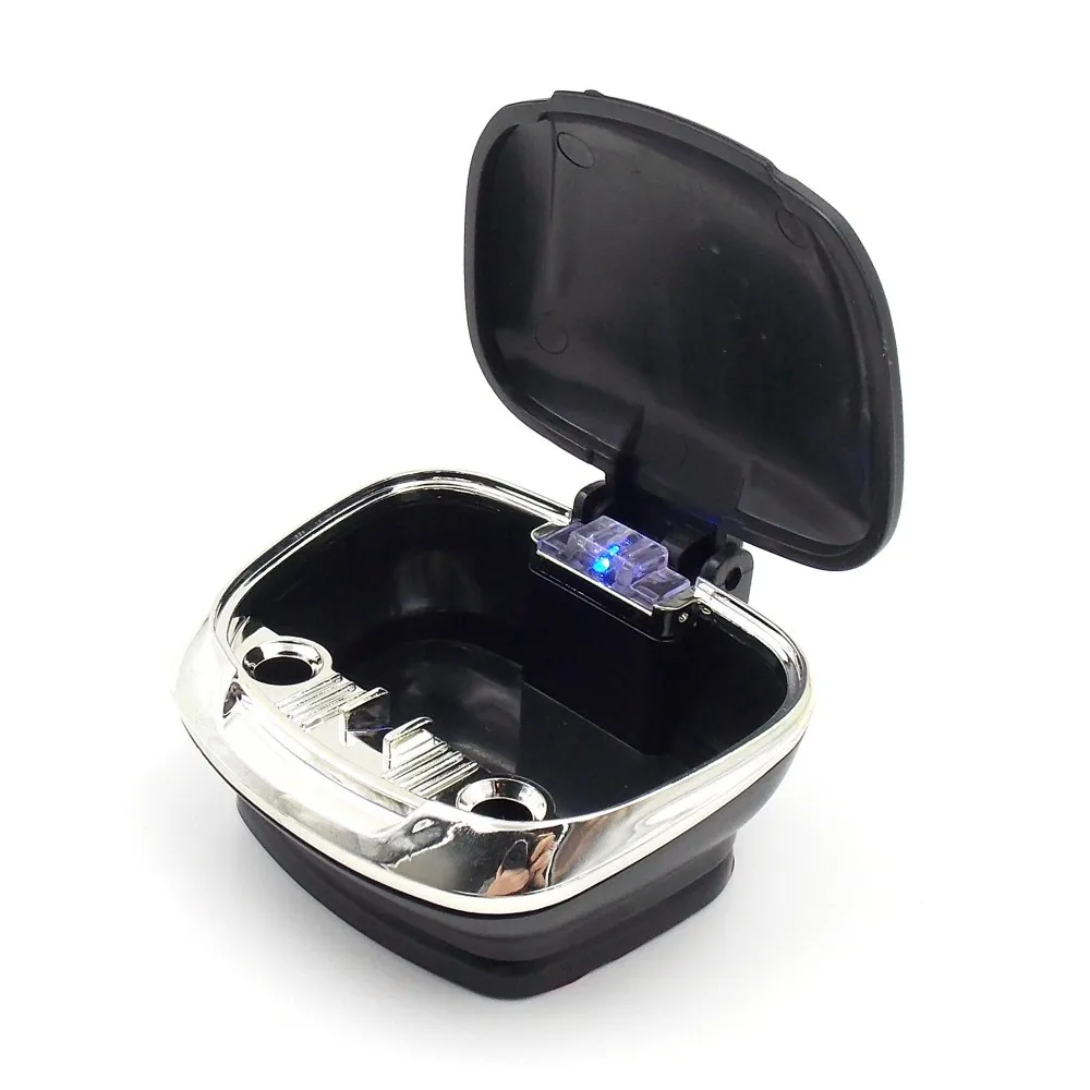 

Universal Fashionable Shell Shape Automatically LED Blue Light Inside Car Ashtray With Detachable Base and Double-sided Tape