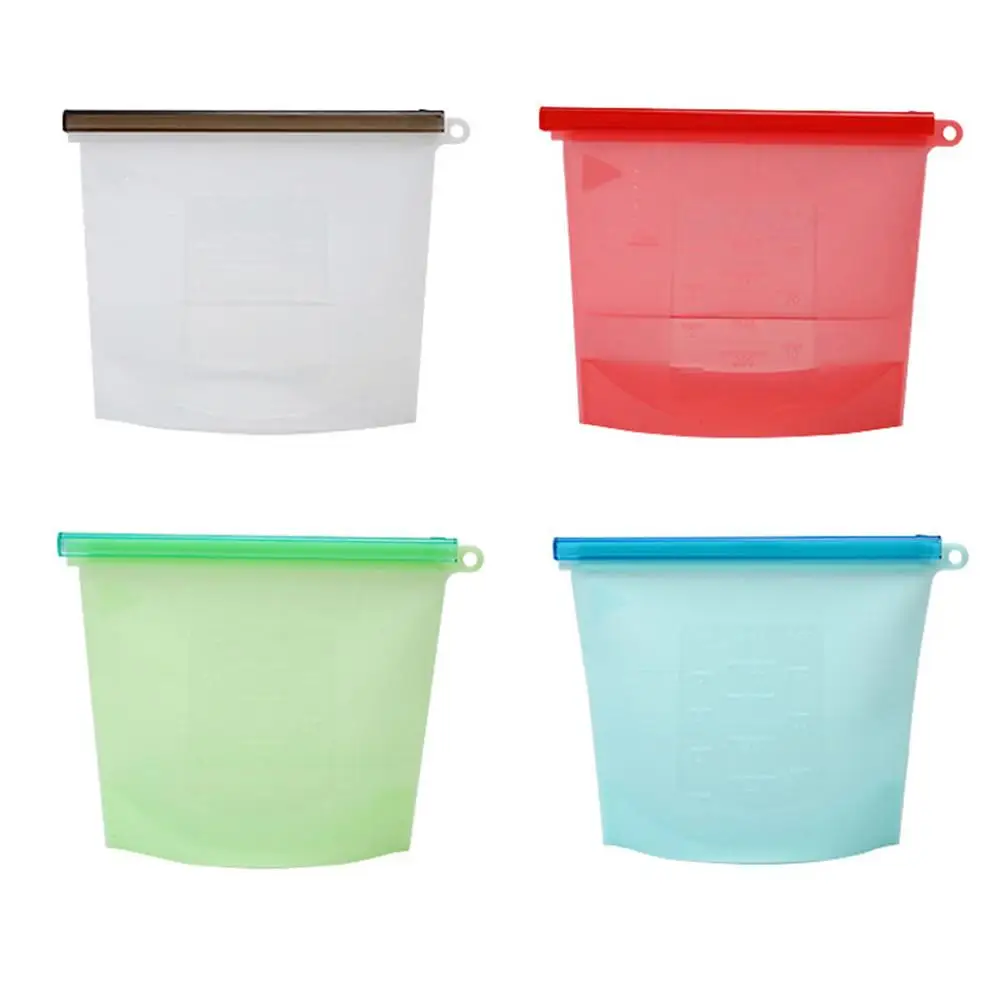 

1pcs Reusable Silicone Food Sealing Storage Bags Refrigerator Fresh Bag Vacuum Food Sealer Fruit Meat Ziplock Kitchen Organizer