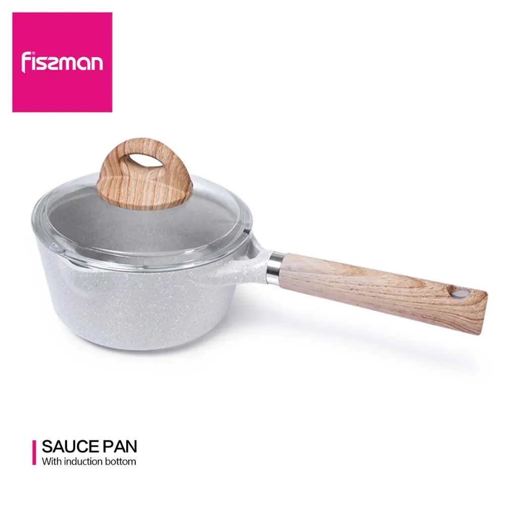 

FISSMAN 16cm Sauce Pan Non-stick Coating Aluminium BORNEO Series Dot Induction Cooker with Glass Lid