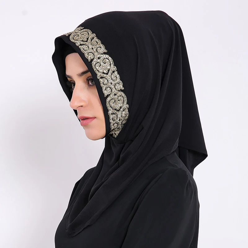 2017 Nouveau Noir Musulman Bandanas Modal De Mode Musulman Écharpe Musulman Hijab Écharpe Islamique Musulman Foulard