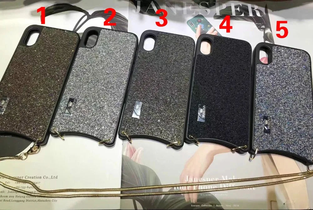 Роскошный блестящий чехол Кроссбоди со стразами для IPhone 6 8 7 6s Plus X XS MAX XR с ремешком