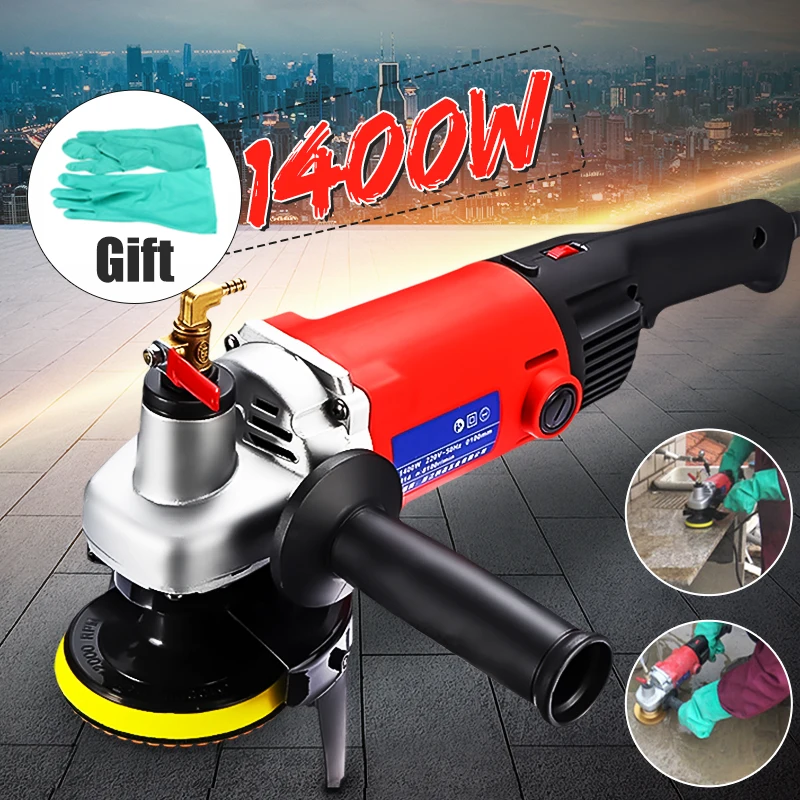 

Drillpro 220V 1400W Polisher Grinder Diamond Polishing pads Angle Grinder For Concrete Marble Granite with Gloves Power Tools