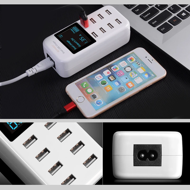 STOD Smart USB зарядное устройство светодиодный дисплей 8 портов 40 Вт Быстрая зарядка для iPhone iPad samsung huawei Nexus zte Xiaomi Oneplus адаптер переменного тока