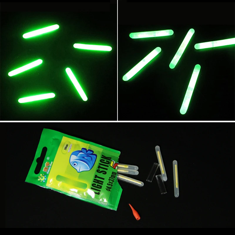 10 قطعة 20 قطعة الصيد تعويم Fluorescen 4.5*37 مللي متر t Lightstick ضوء قضيب تعويم ليلي أضواء الظلام الوهج عصا مفيدة الكثير