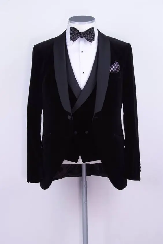 black coat pant three piece